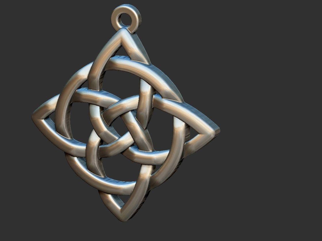Celtic Medieval Knot Pendant 3D print model_11