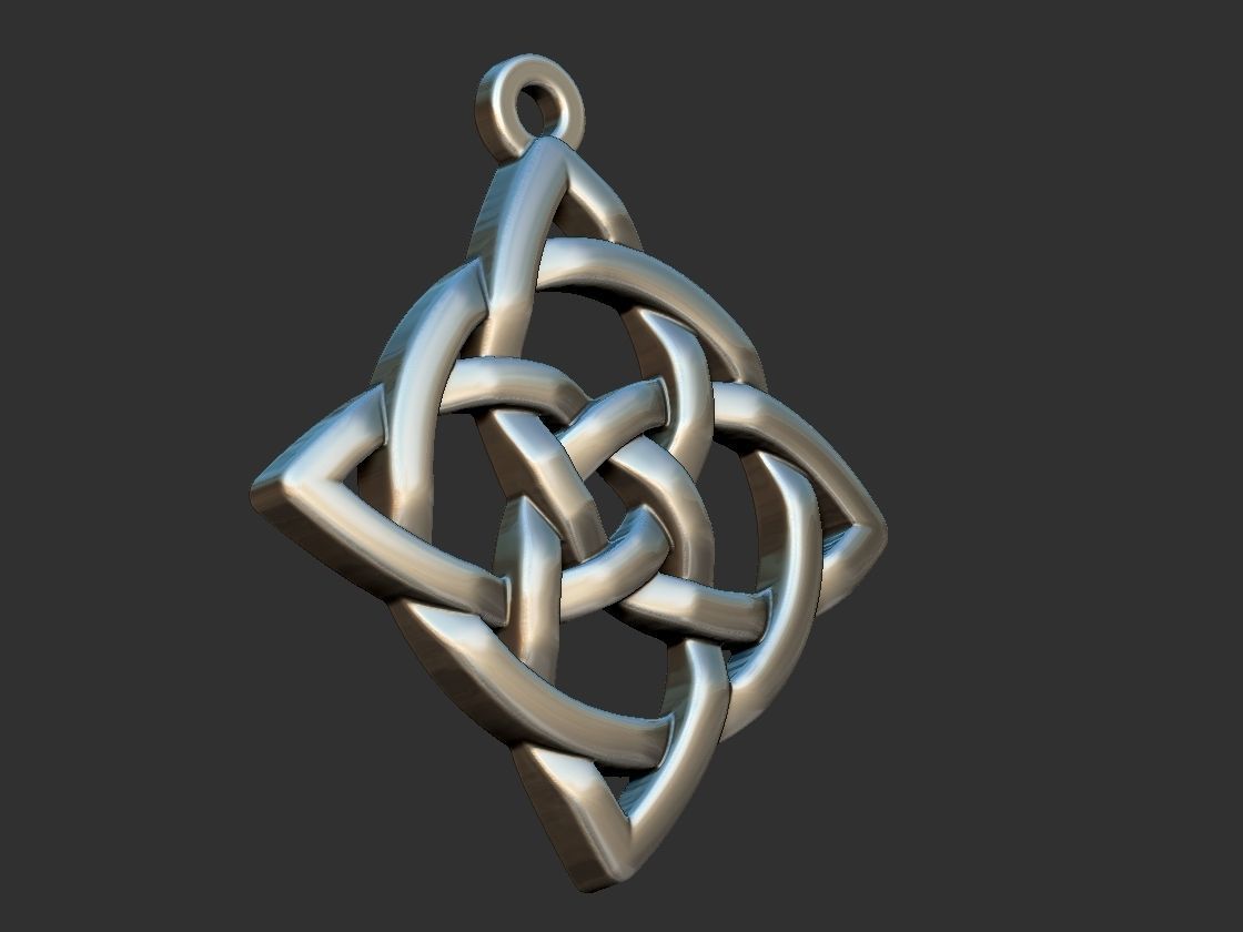 Celtic Medieval Knot Pendant 3D print model_15