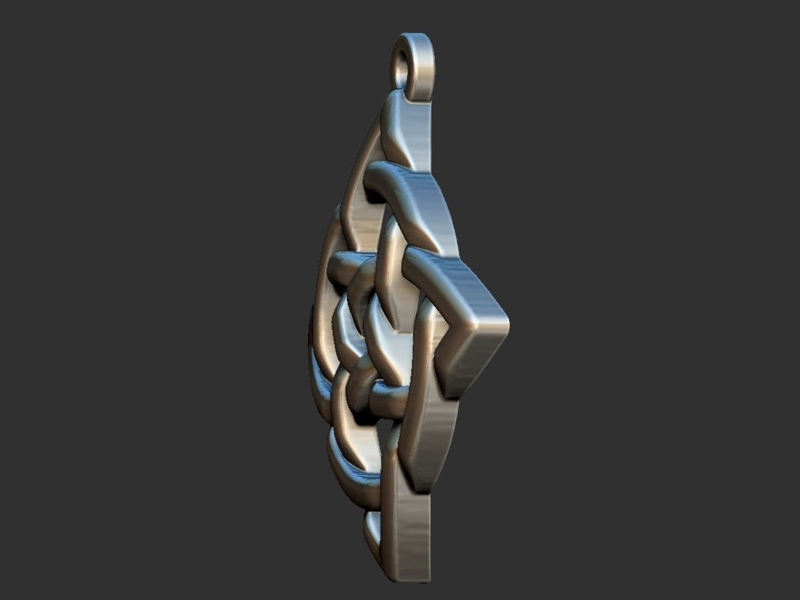 Celtic Medieval Knot Pendant 3D print model_10