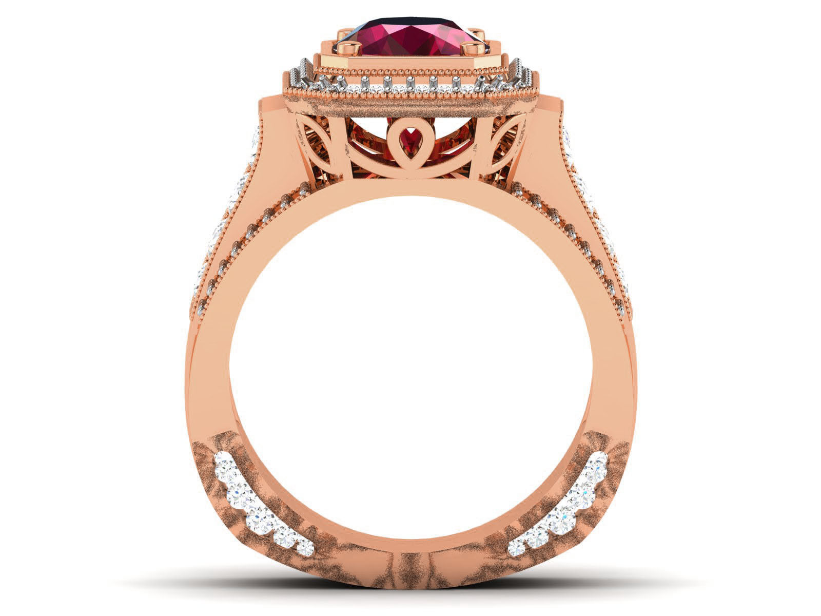 Women Solitaire Ring 3dm render details 3D print model_8