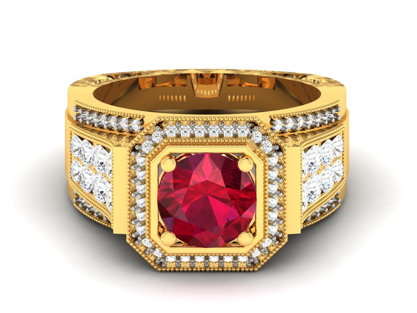 Women Solitaire Ring 3dm render details 3D print model_14