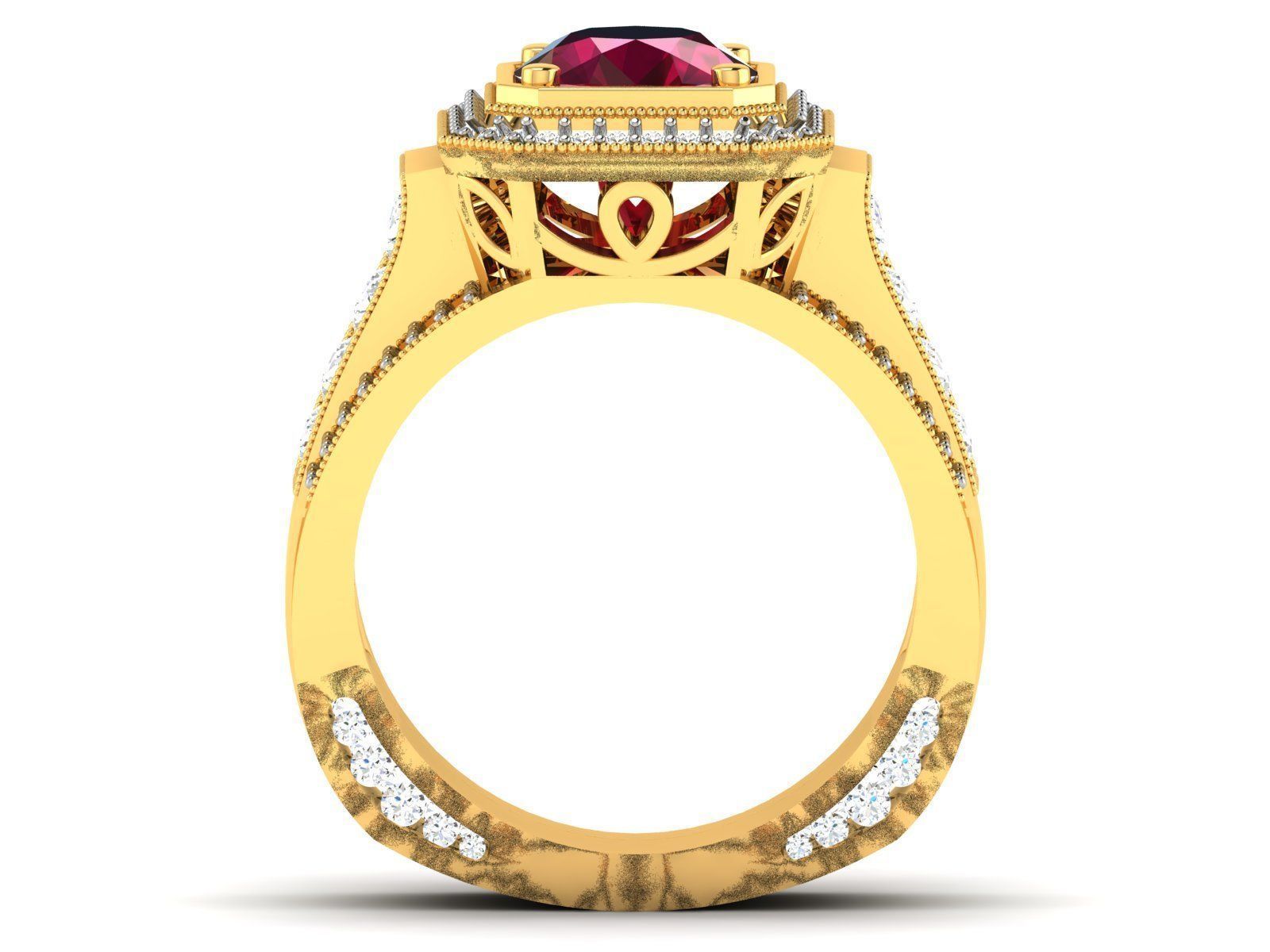Women Solitaire Ring 3dm render details 3D print model_7