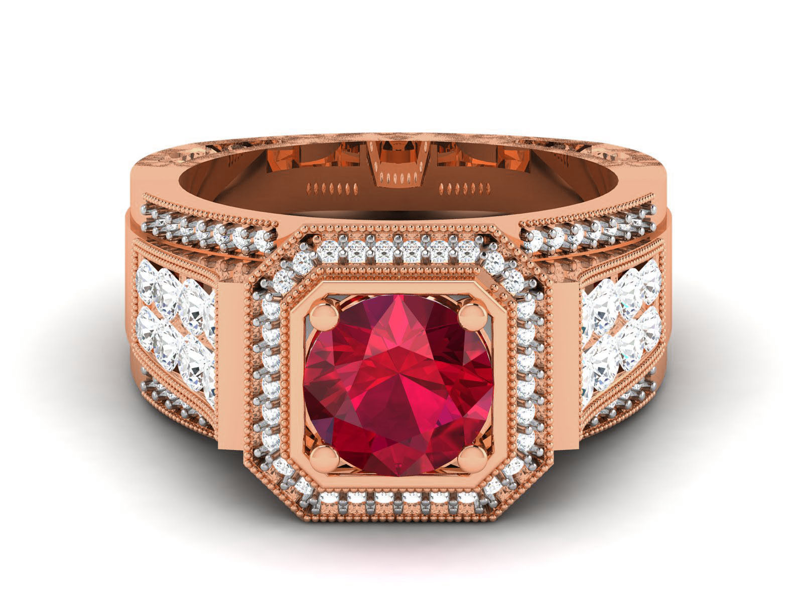 Women Solitaire Ring 3dm render details 3D print model_15