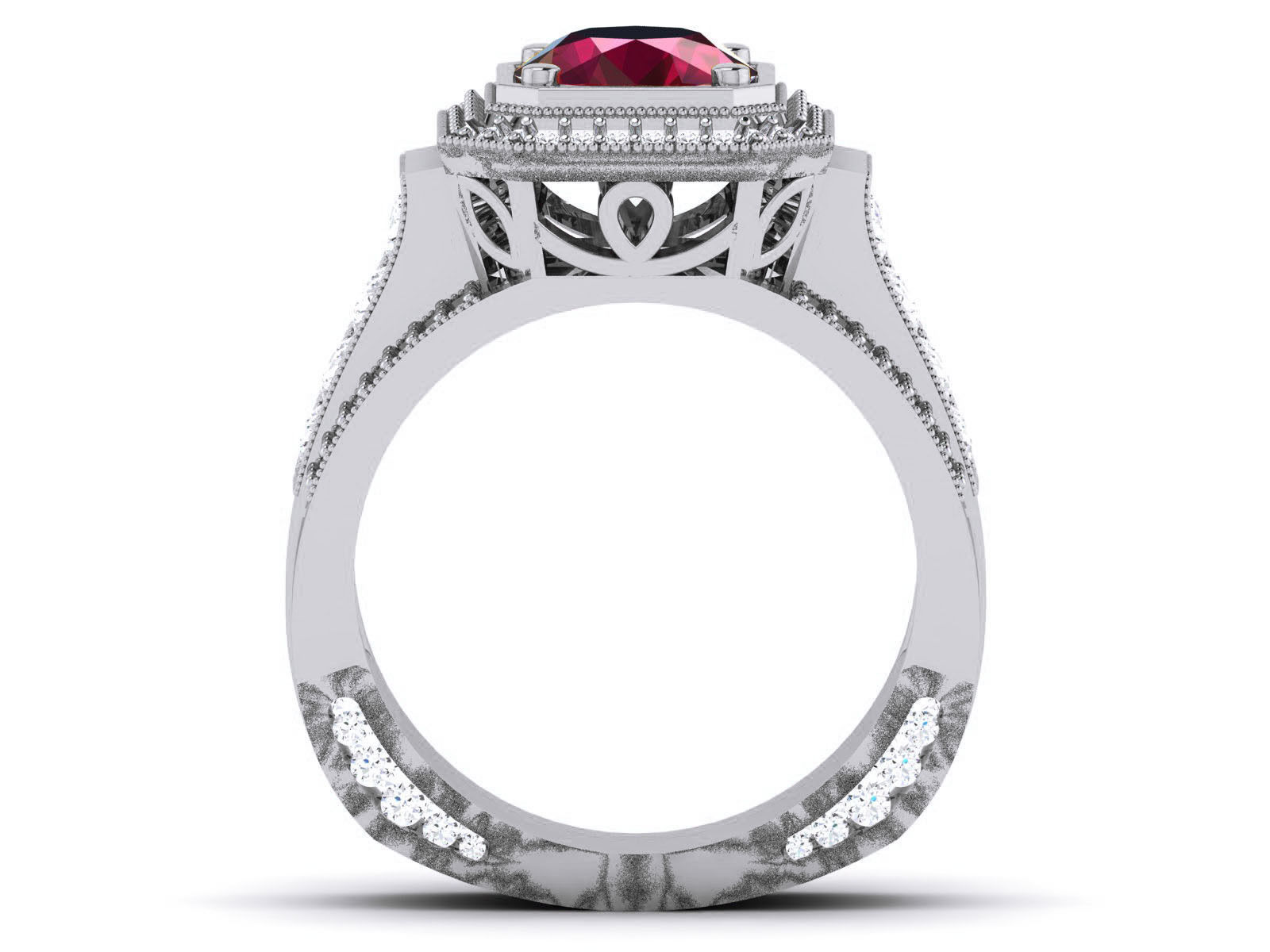 Women Solitaire Ring 3dm render details 3D print model_9