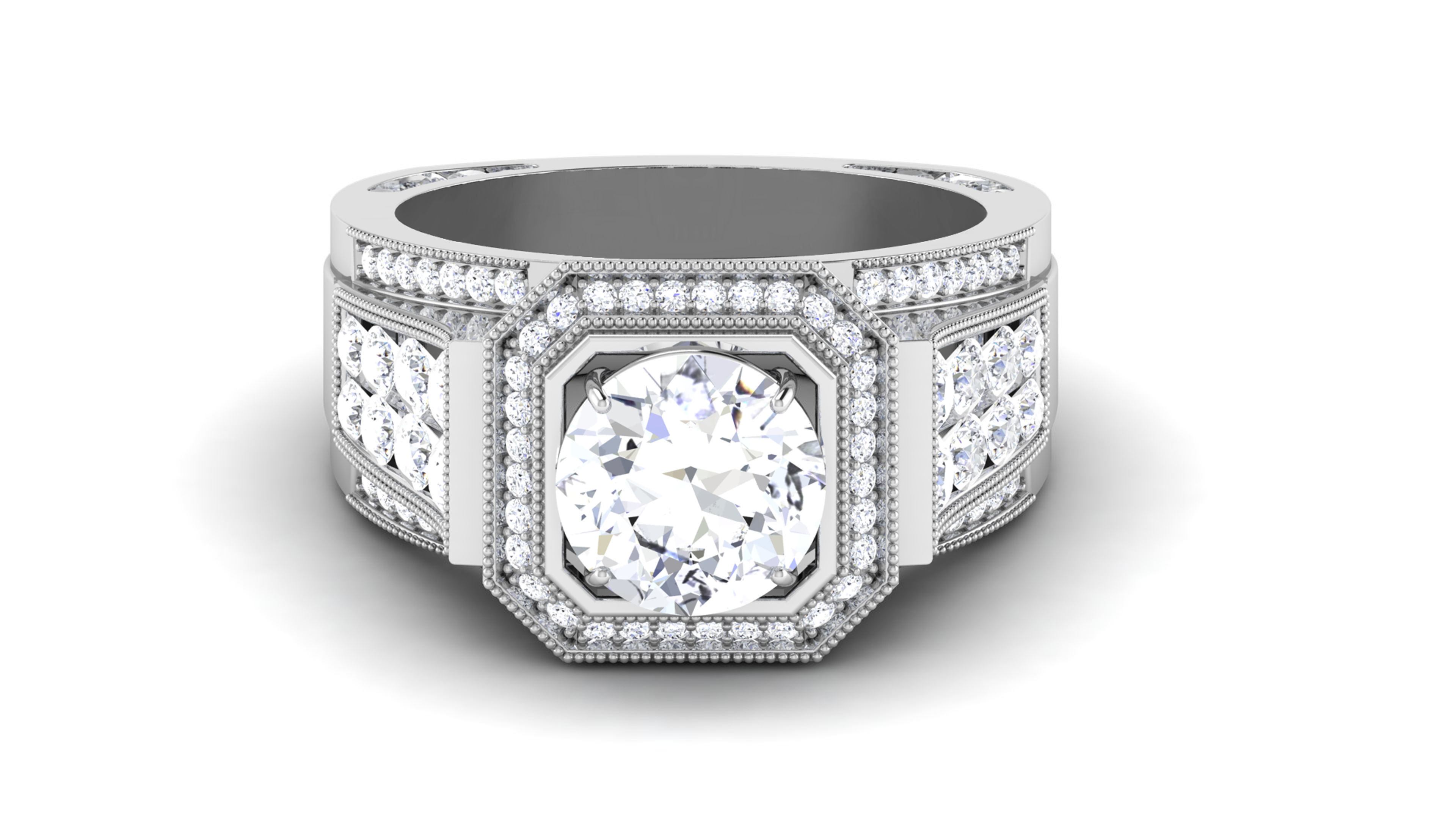 Women Solitaire Ring 3dm render details 3D print model_6