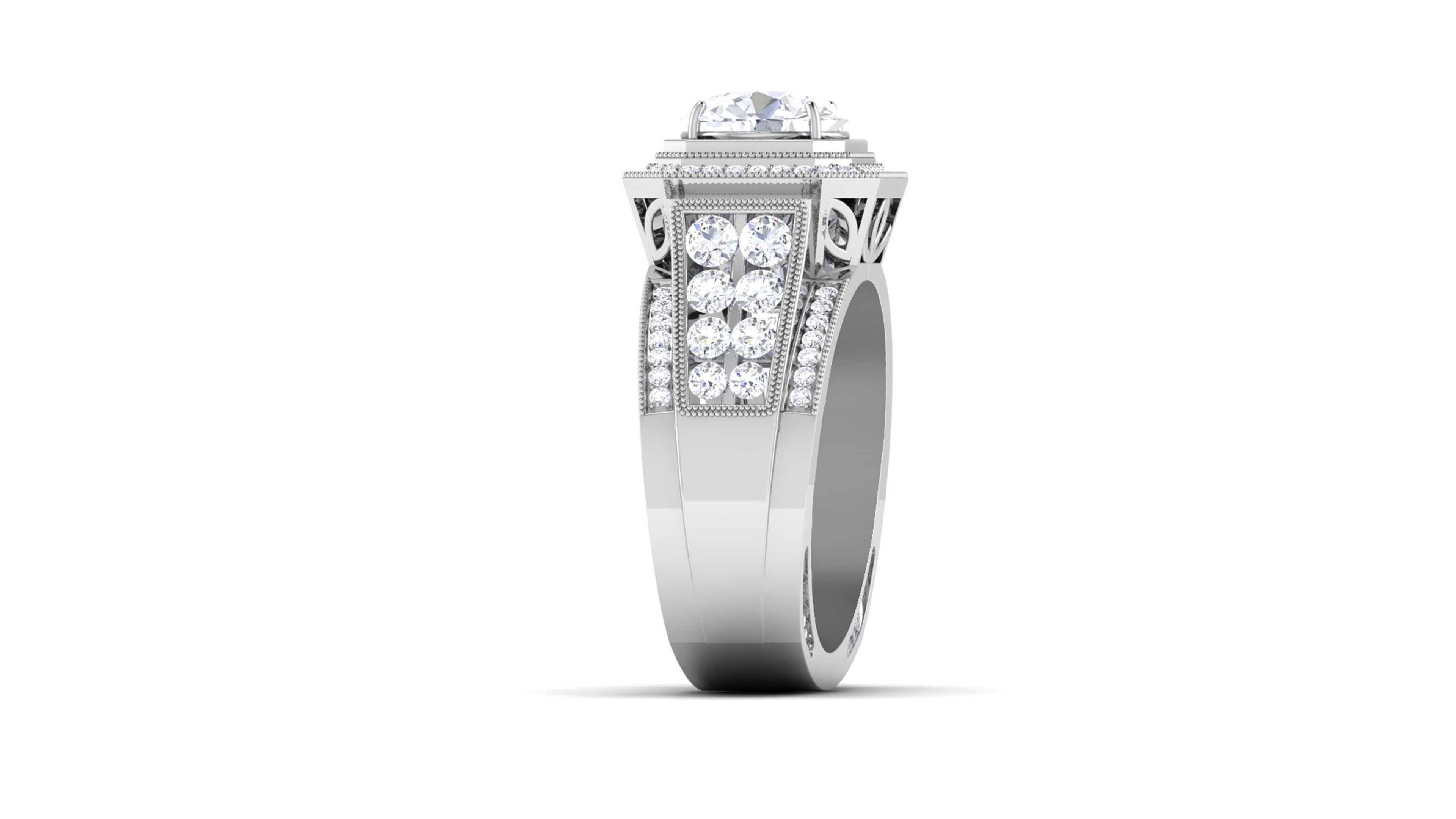 Women Solitaire Ring 3dm render details 3D print model_5