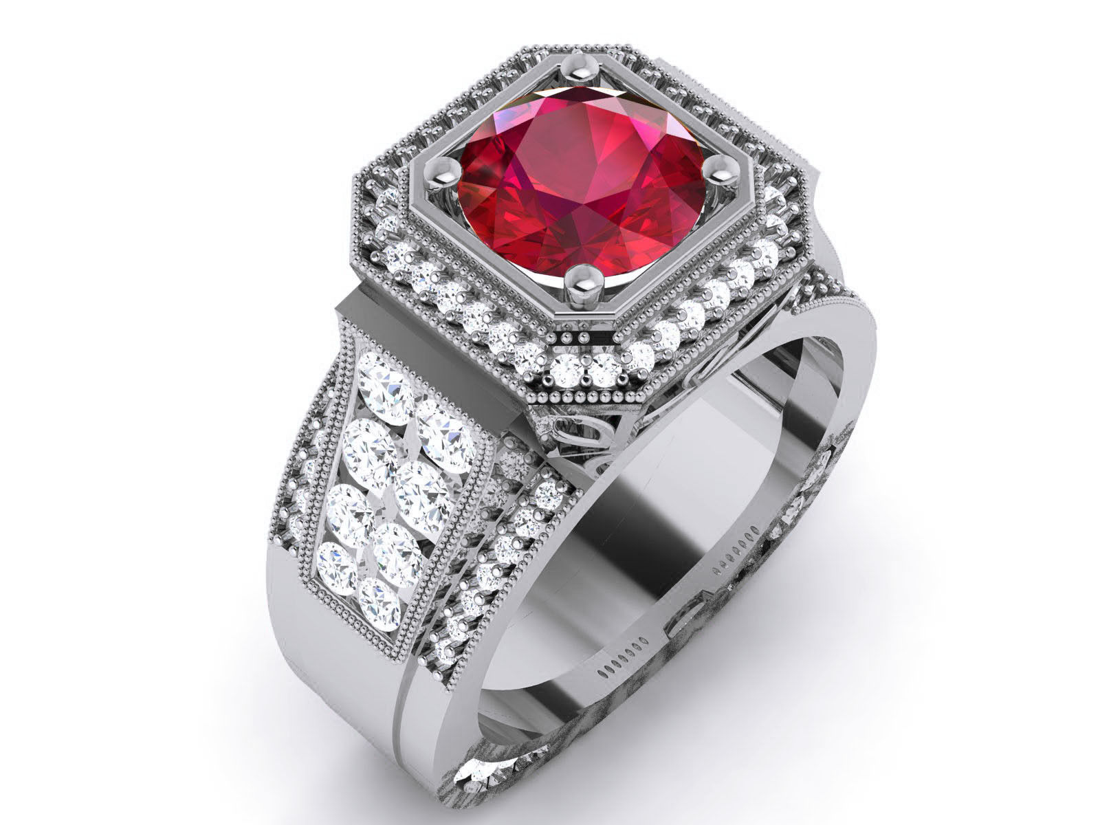 Women Solitaire Ring 3dm render details 3D print model_2