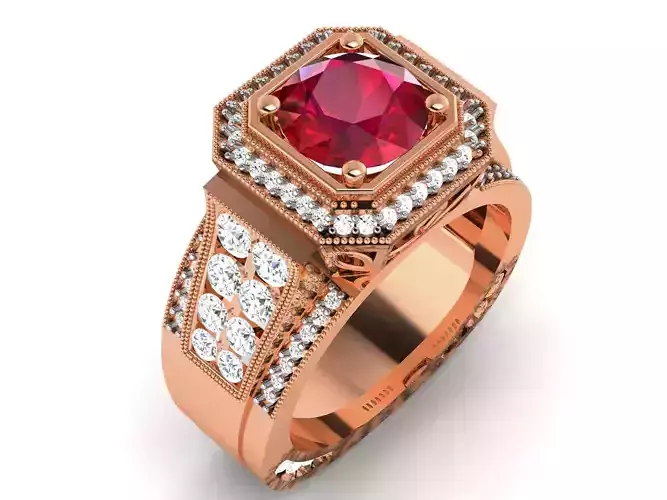 Women Solitaire Ring 3dm render details