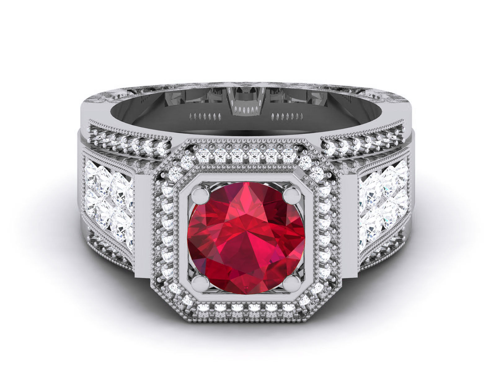 Women Solitaire Ring 3dm render details 3D print model_13