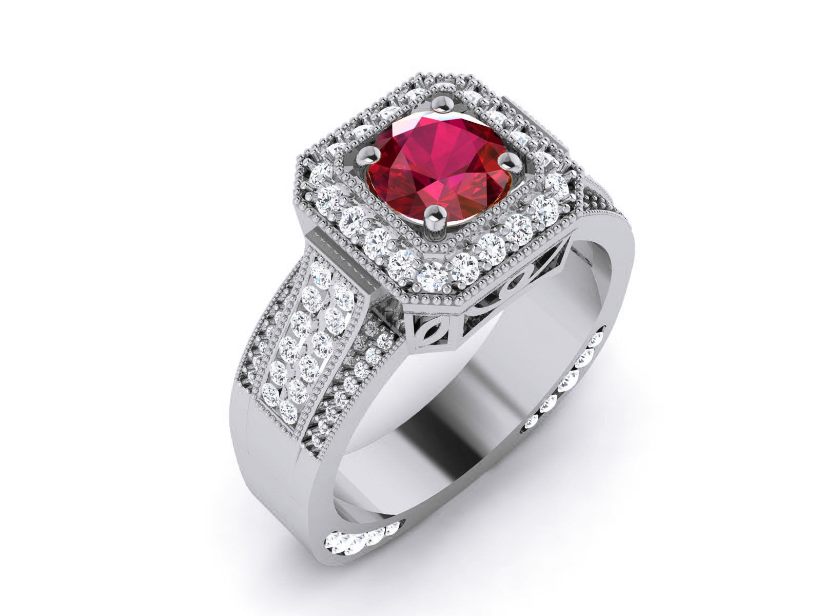 Women Solitaire Ring 3dm render details 3D print model_2