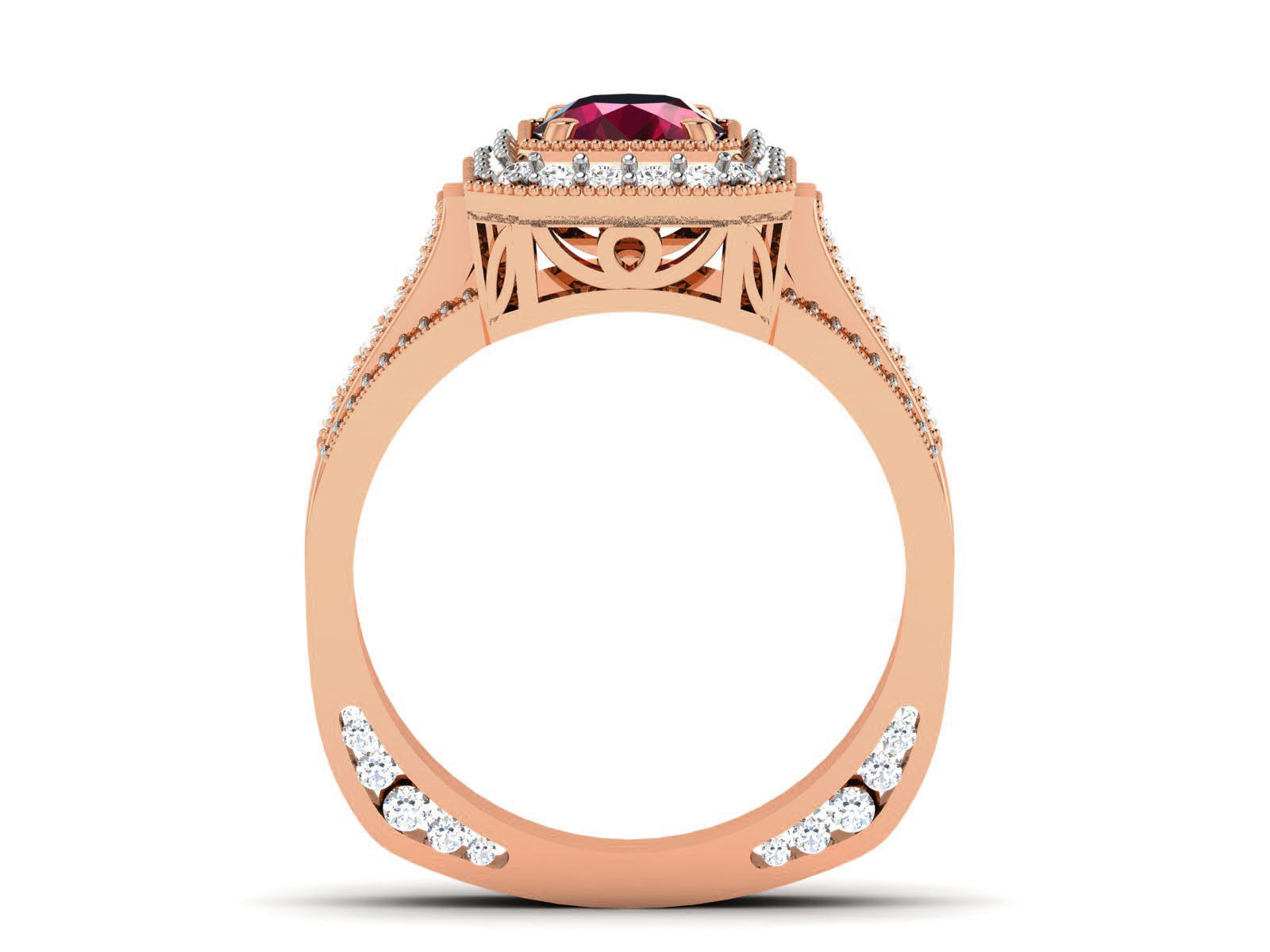 Women Solitaire Ring 3dm render details 3D print model_9