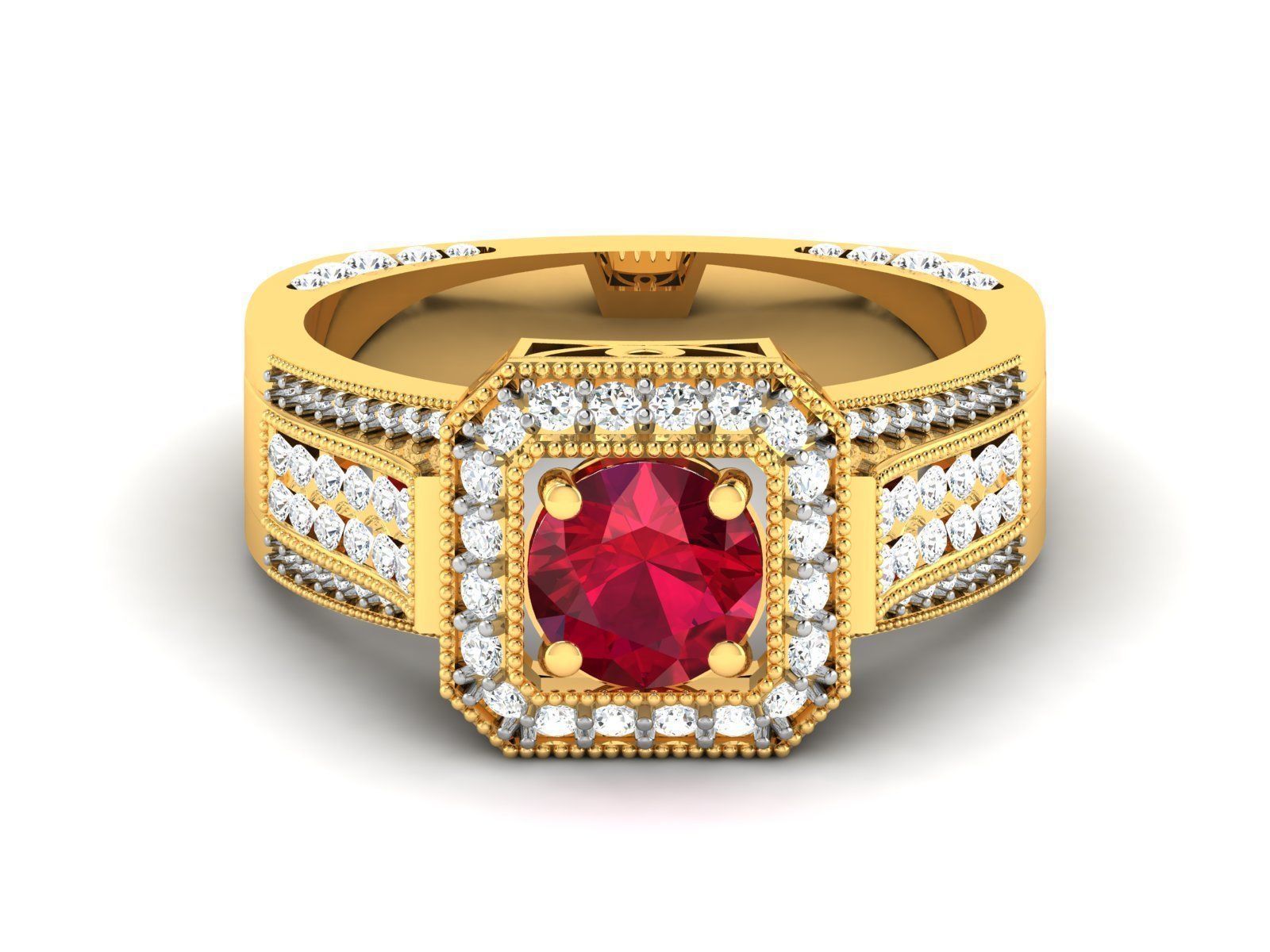 Women Solitaire Ring 3dm render details 3D print model_14