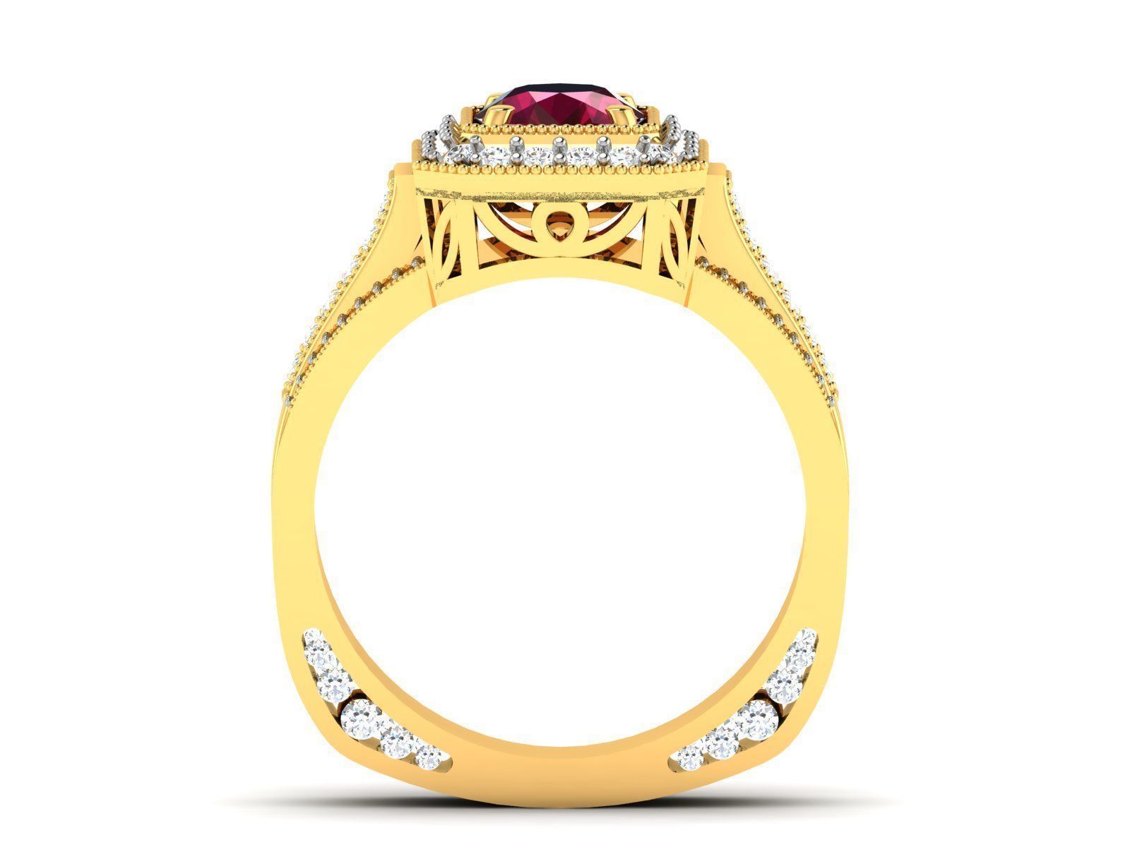 Women Solitaire Ring 3dm render details 3D print model_7