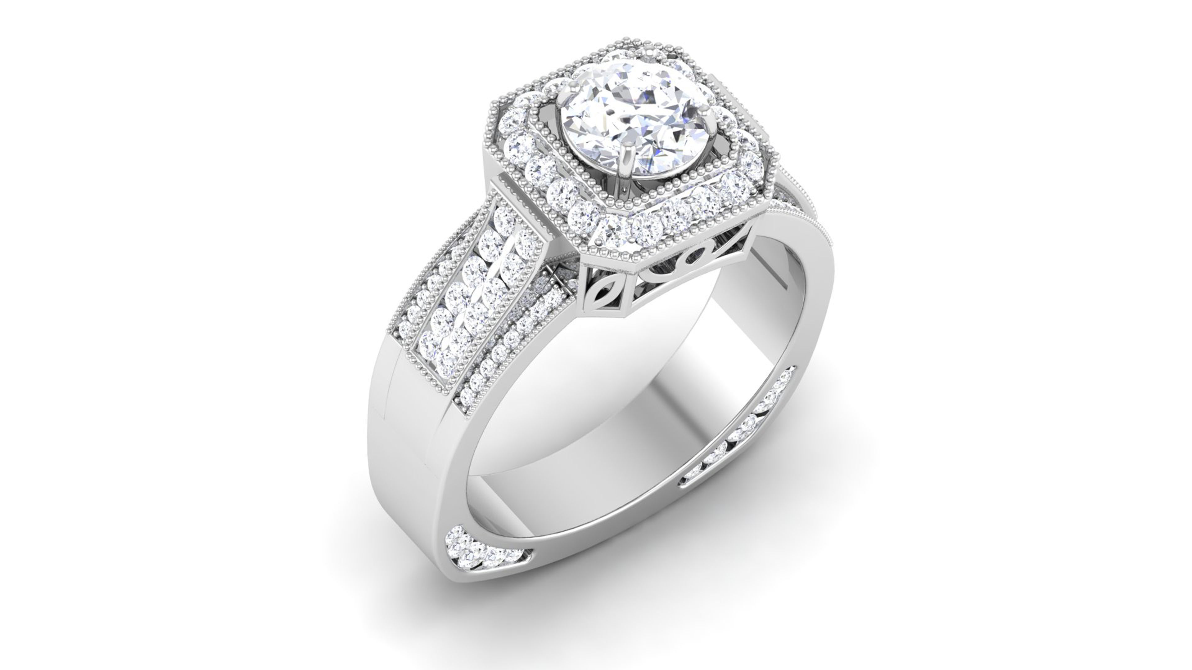 Women Solitaire Ring 3dm render details 3D print model_4