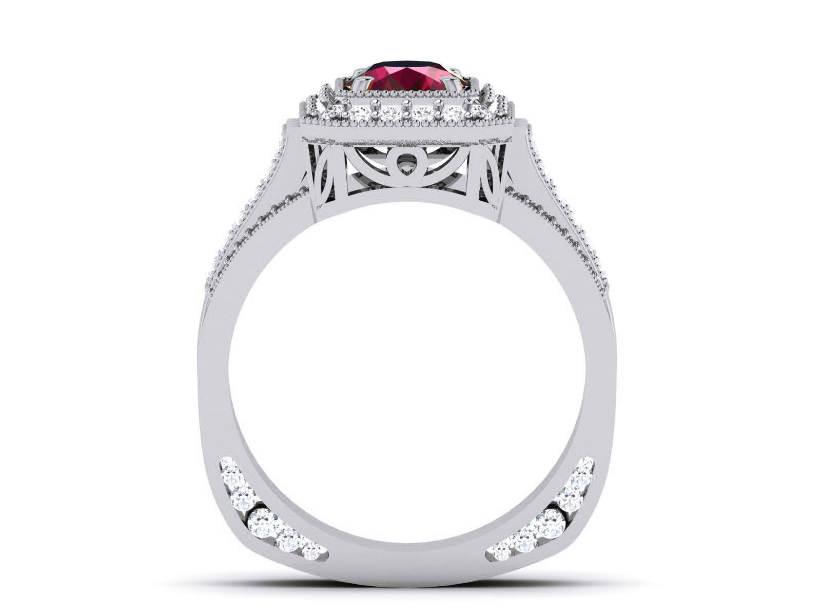 Women Solitaire Ring 3dm render details 3D print model_8