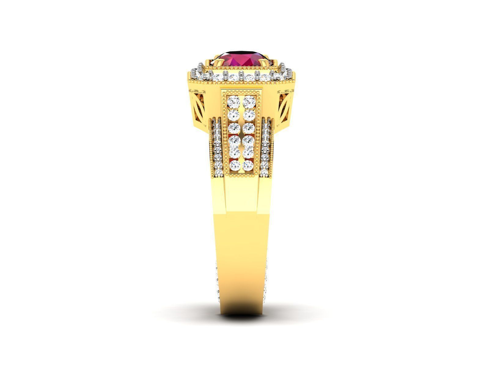 Women Solitaire Ring 3dm render details 3D print model_10