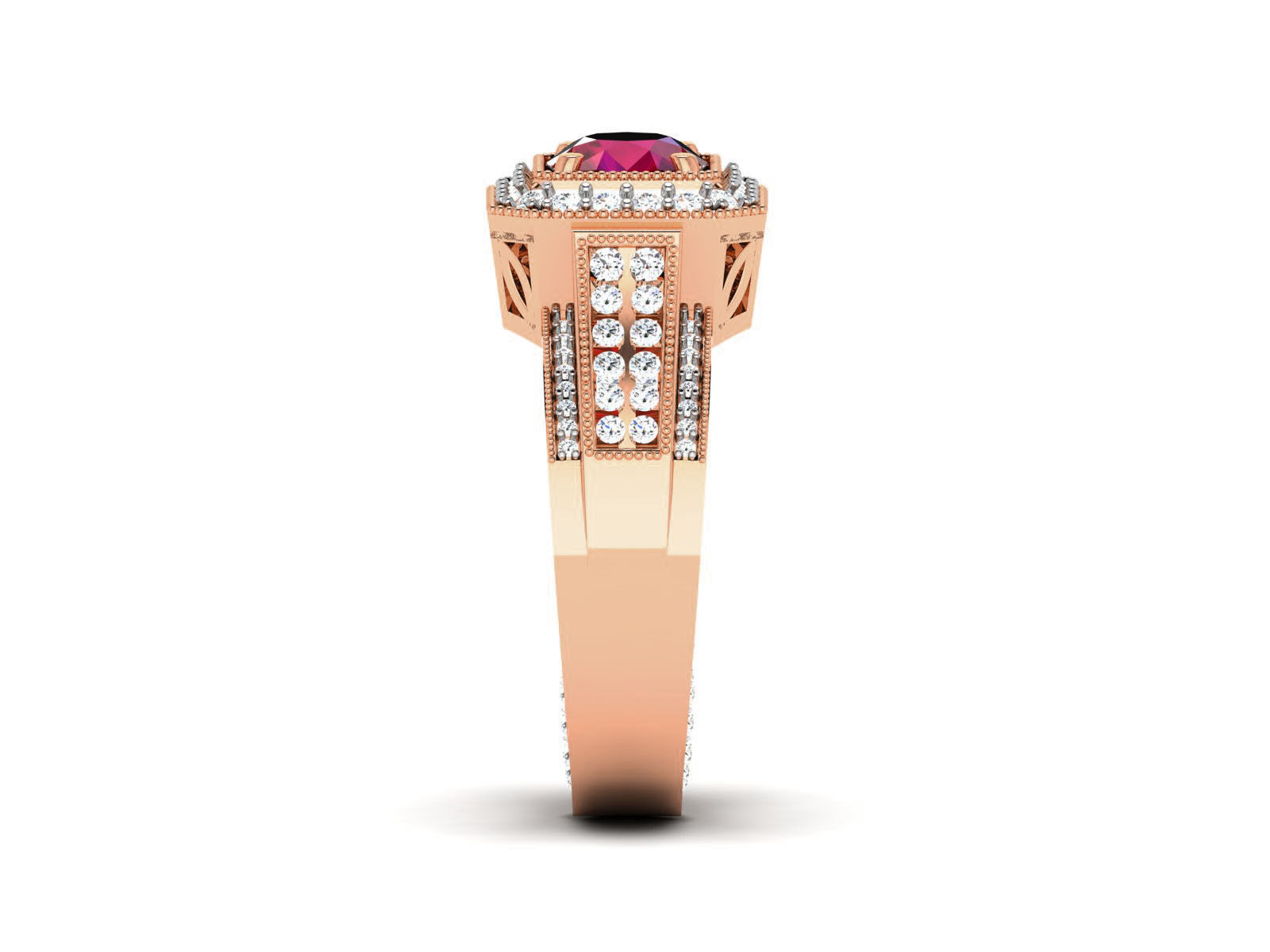 Women Solitaire Ring 3dm render details 3D print model_11