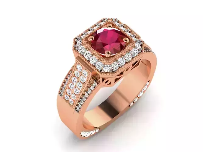 Women Solitaire Ring 3dm render details