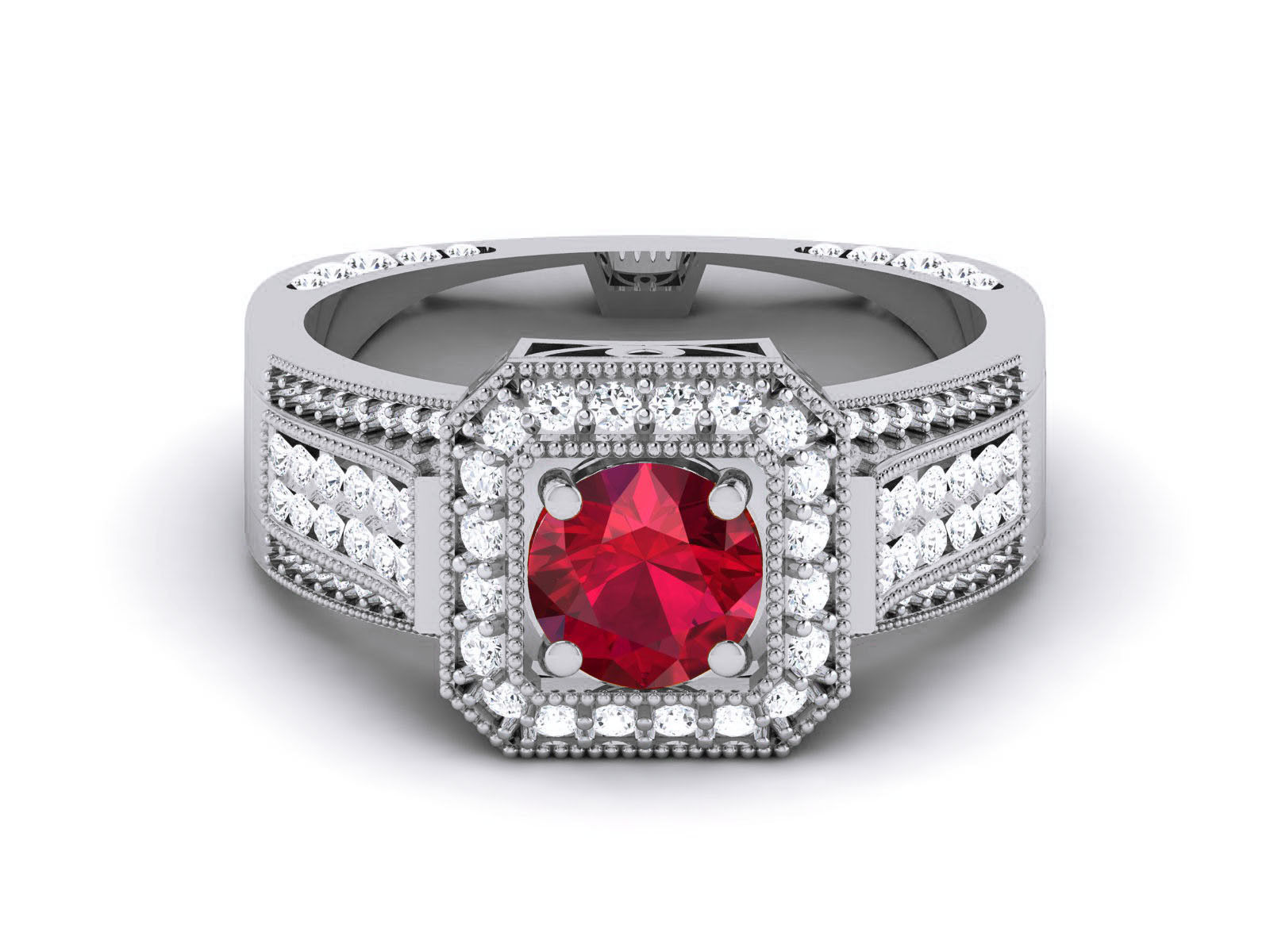 Women Solitaire Ring 3dm render details 3D print model_13