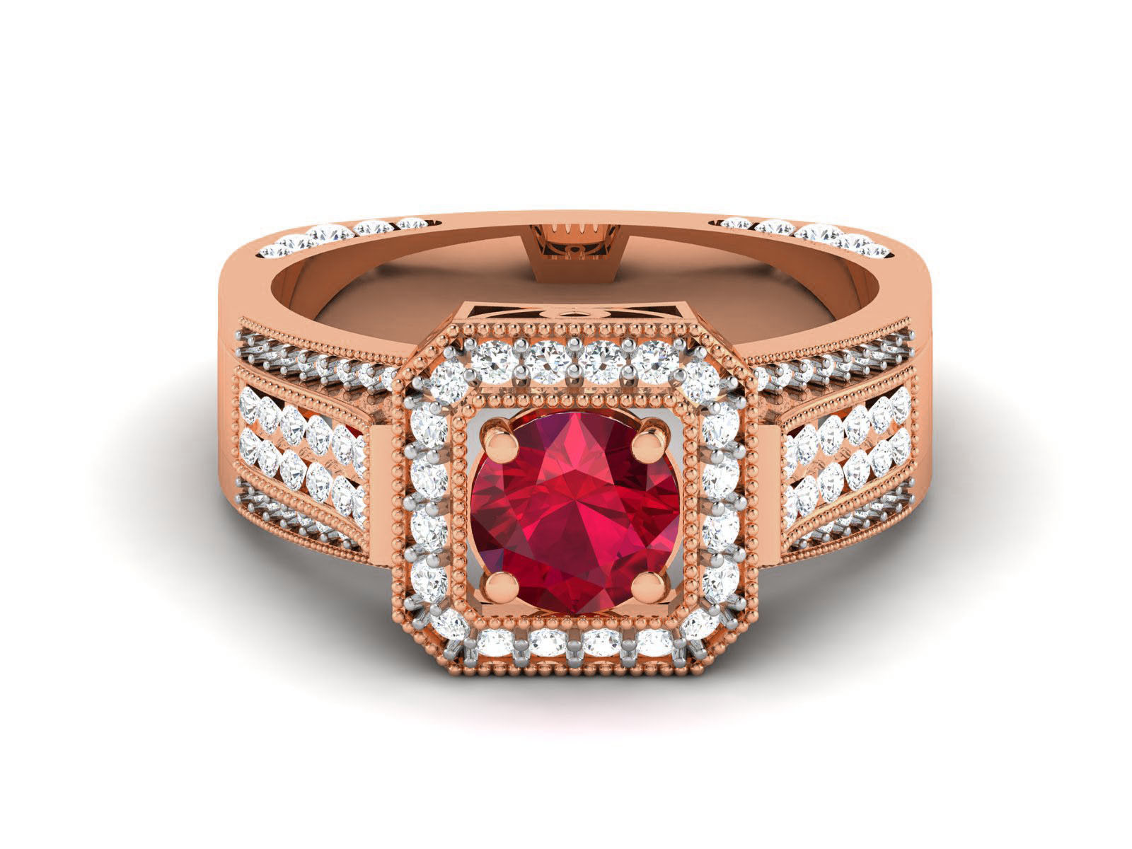 Women Solitaire Ring 3dm render details 3D print model_15