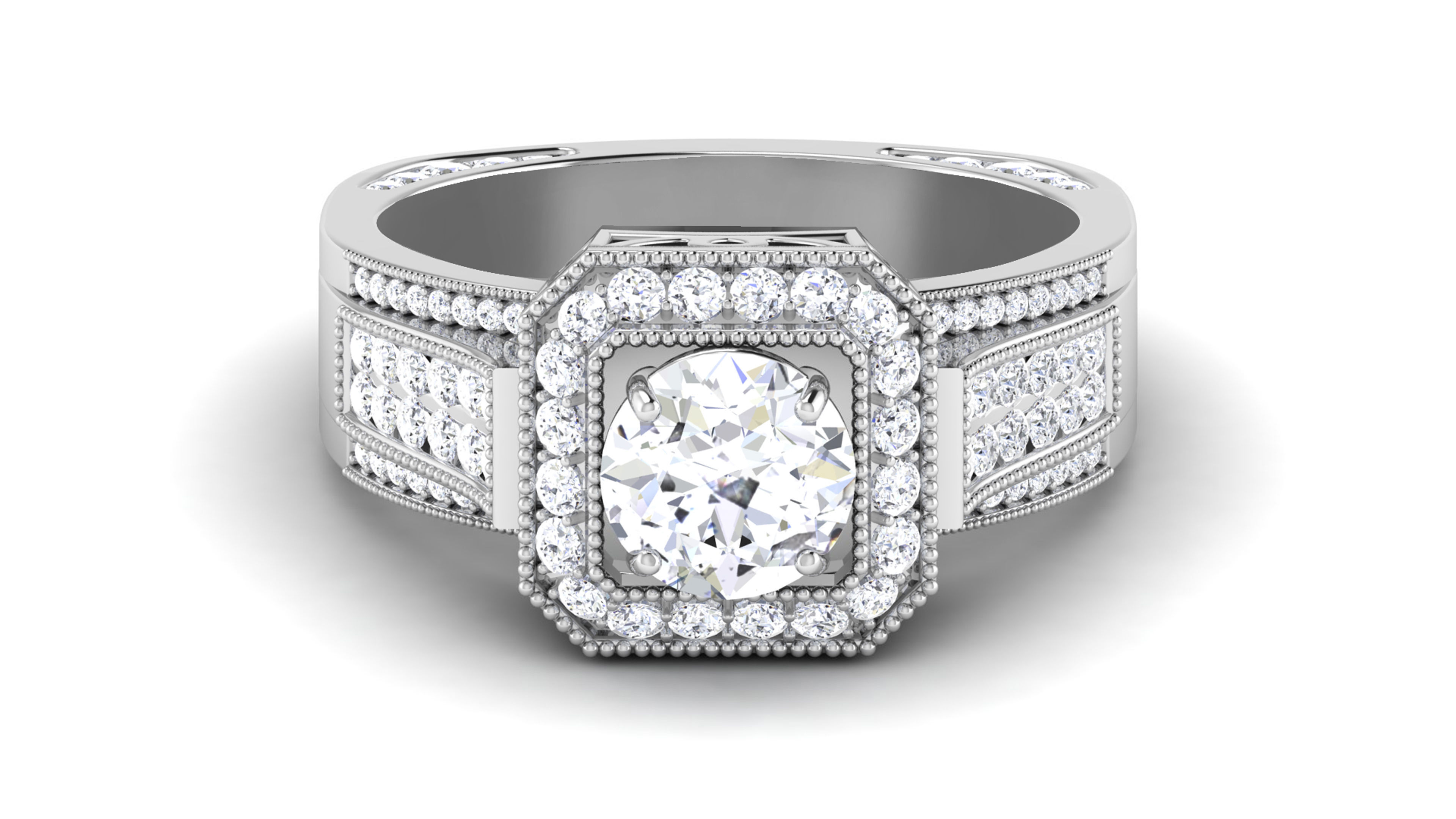 Women Solitaire Ring 3dm render details 3D print model_6