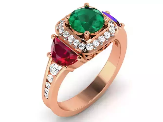 Women Solitaire Ring 3dm render details 3D print model