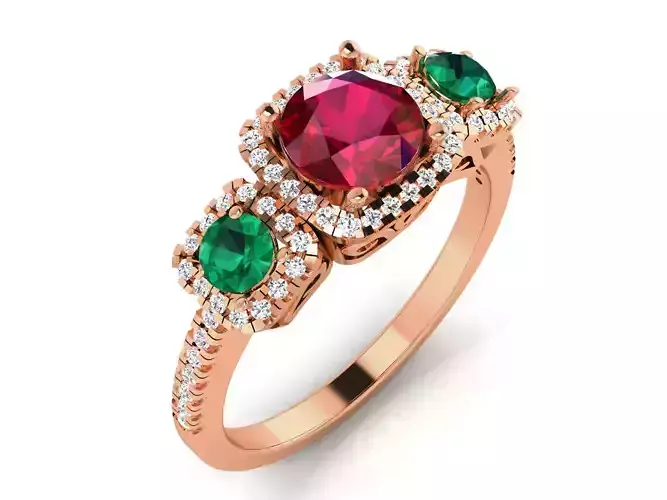 Women Solitaire Ring 3dm render details 3D print model
