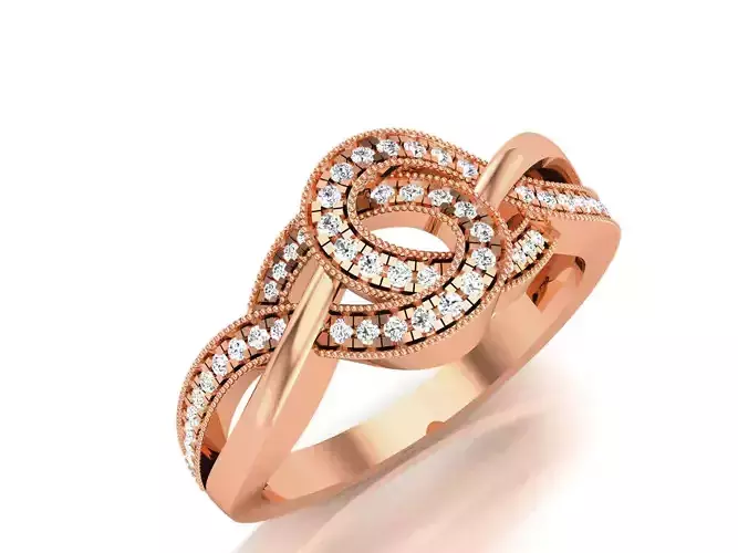 Women Diamond Ring 3dm render details