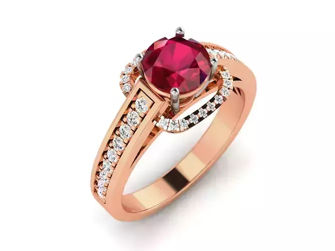 Women Solitaire Ring 3dm render details 3D print model