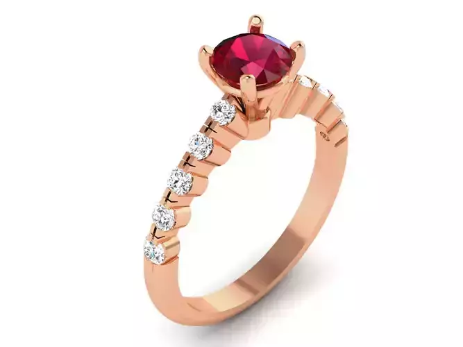 Women Solitaire Ring 3dm render details 3D print model