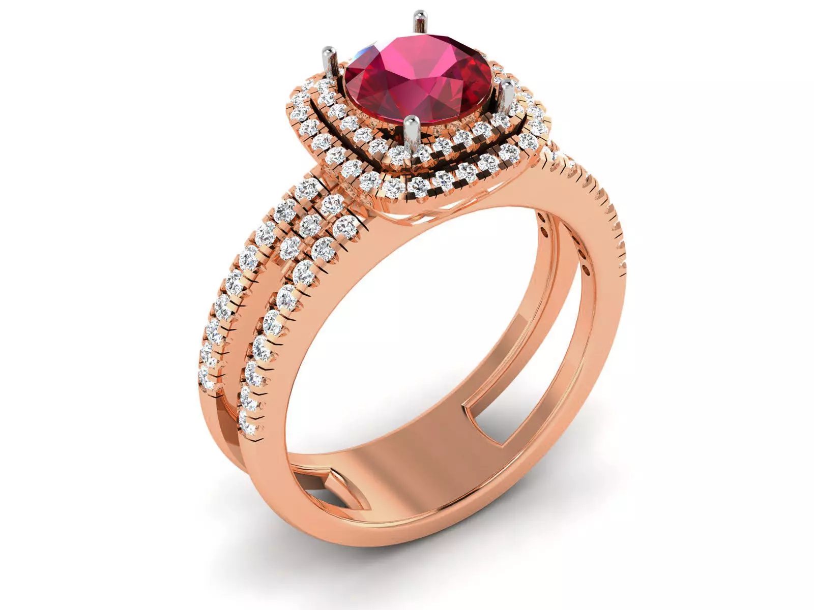 Women Solitaire Ring 3dm render details 3D print model_0