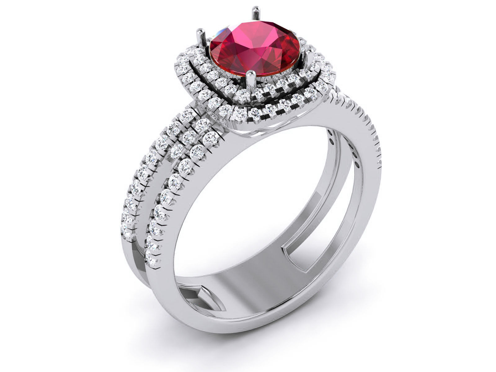 Women Solitaire Ring 3dm render details 3D print model_2