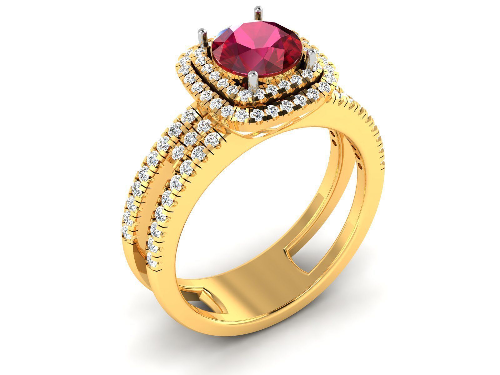 Women Solitaire Ring 3dm render details 3D print model_1