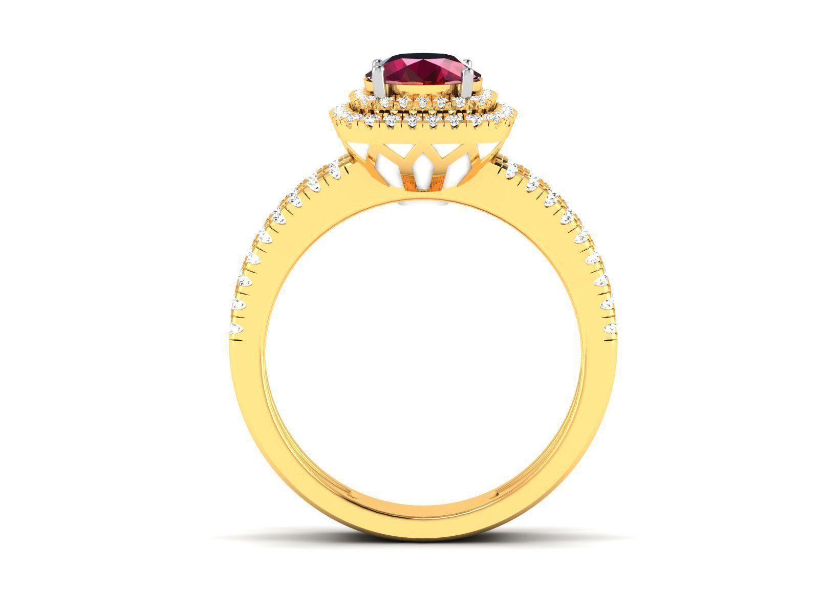 Women Solitaire Ring 3dm render details 3D print model_7