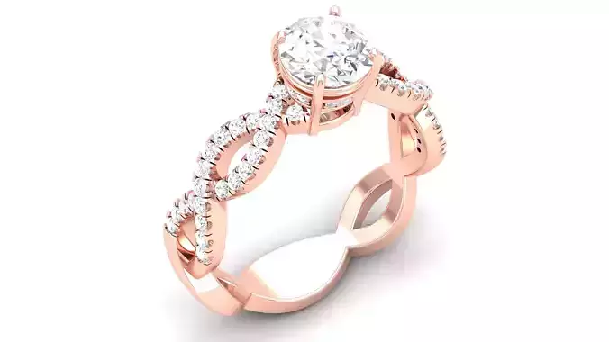Women Solitaire Ring 3dm render details