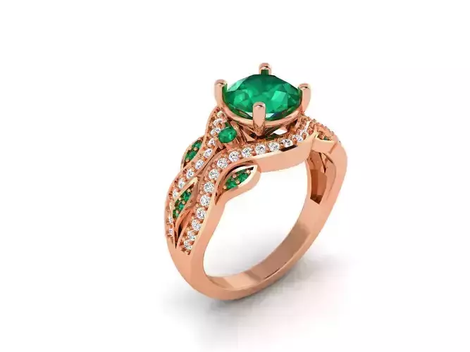 Women Solitaire Ring 3dm render details