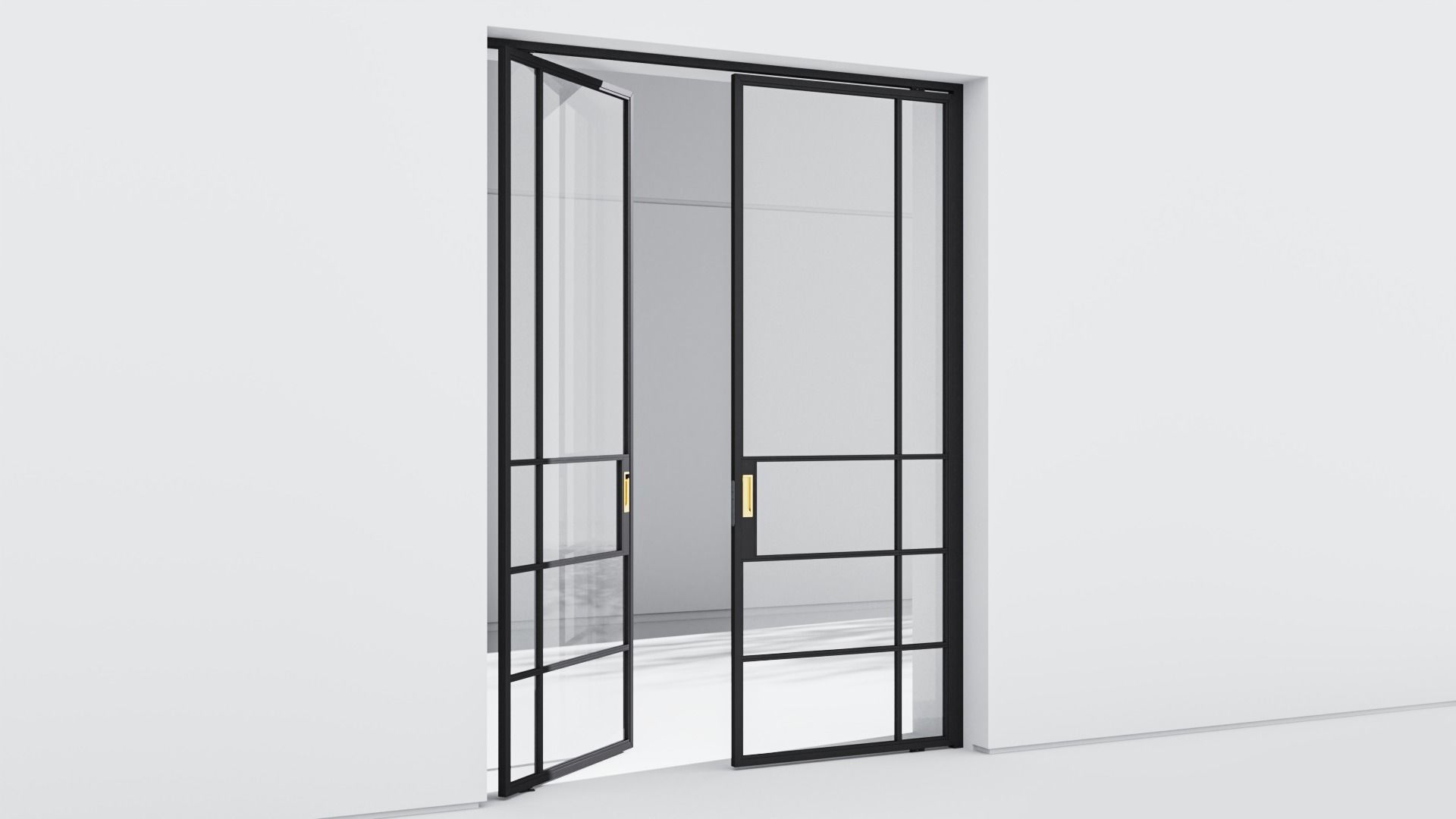 Aluminium door 301 3D model_3