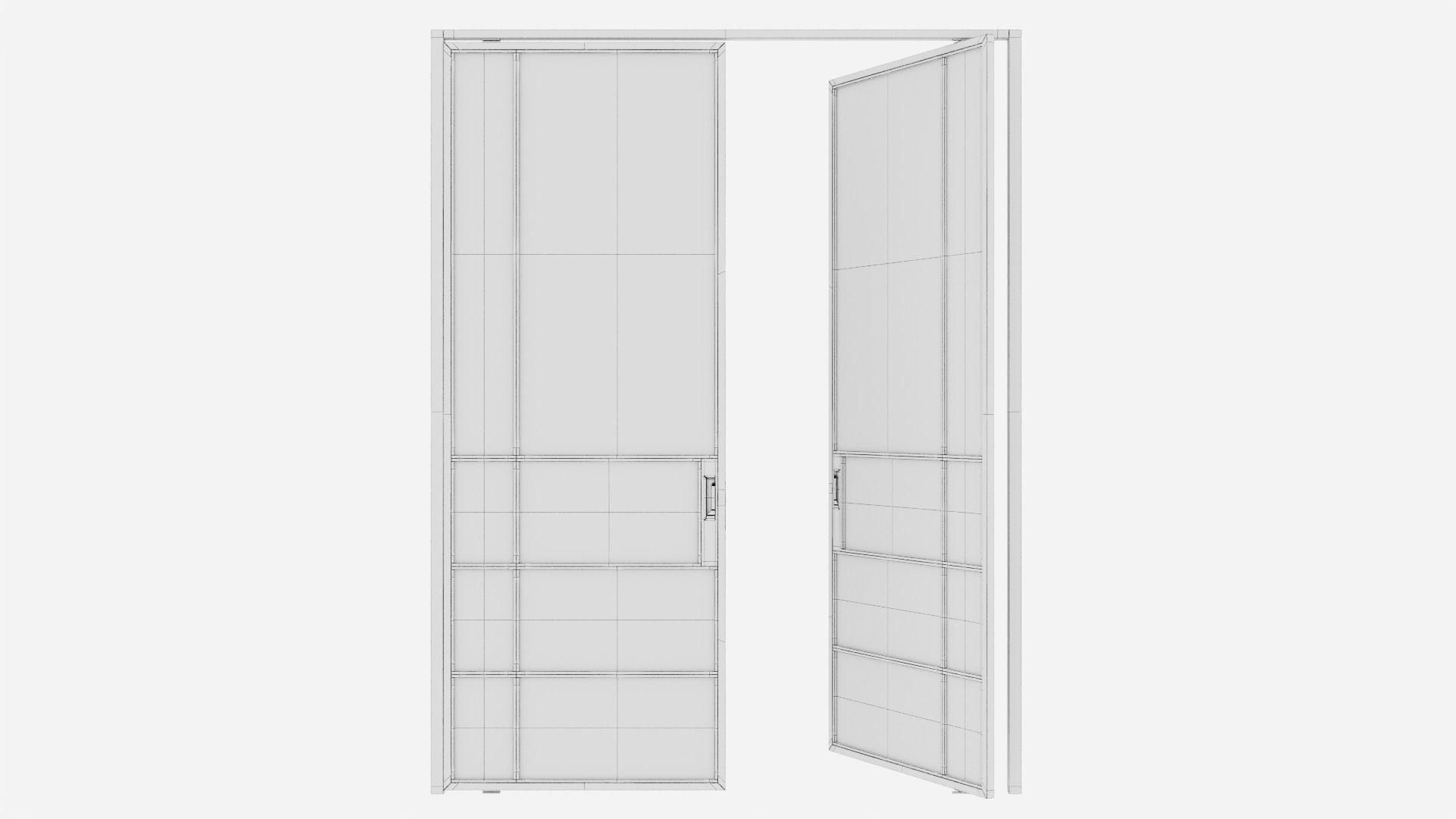 Aluminium door 301 3D model_6