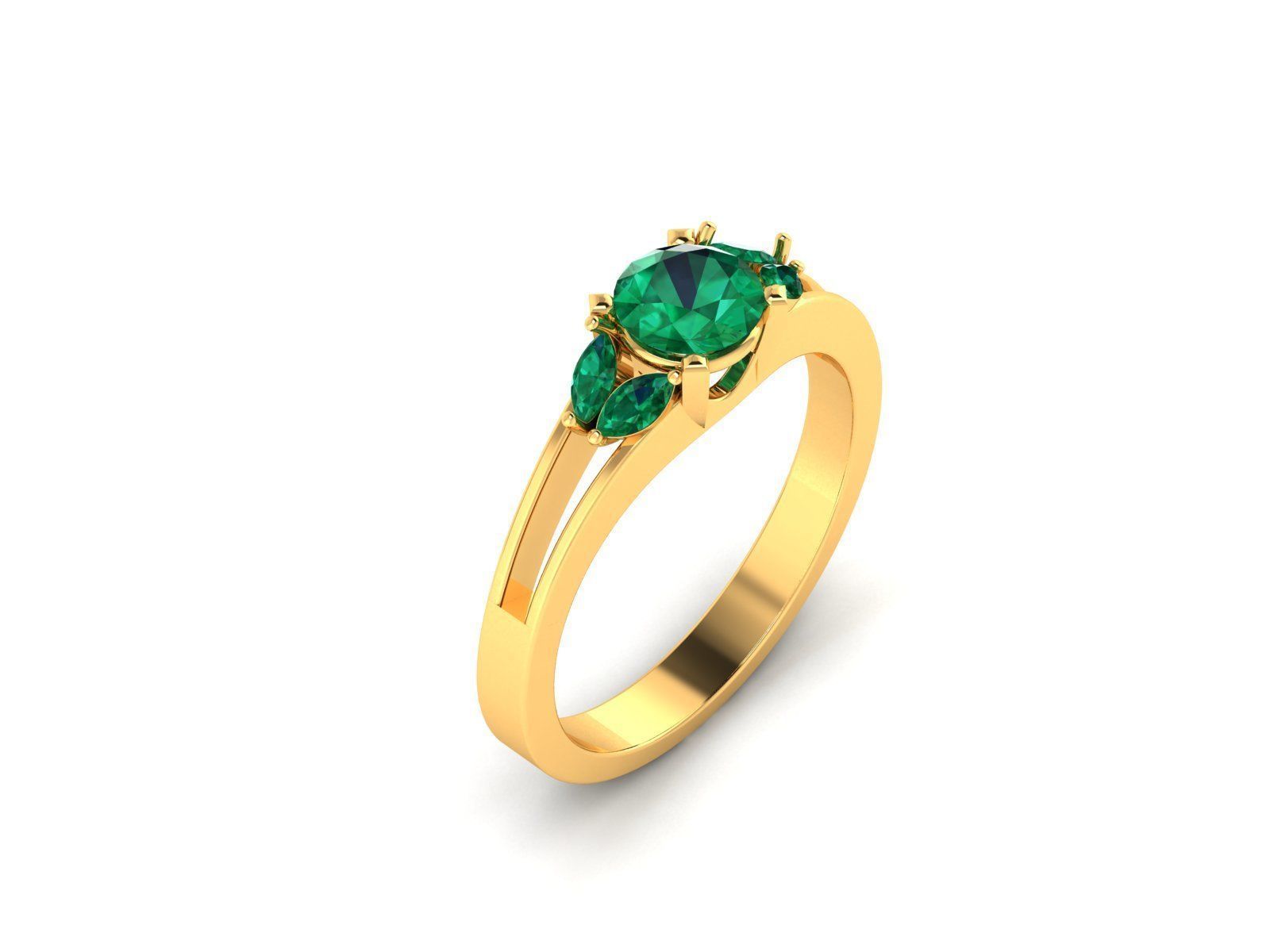 Women Solitaire Ring 3dm render details 3D print model_1