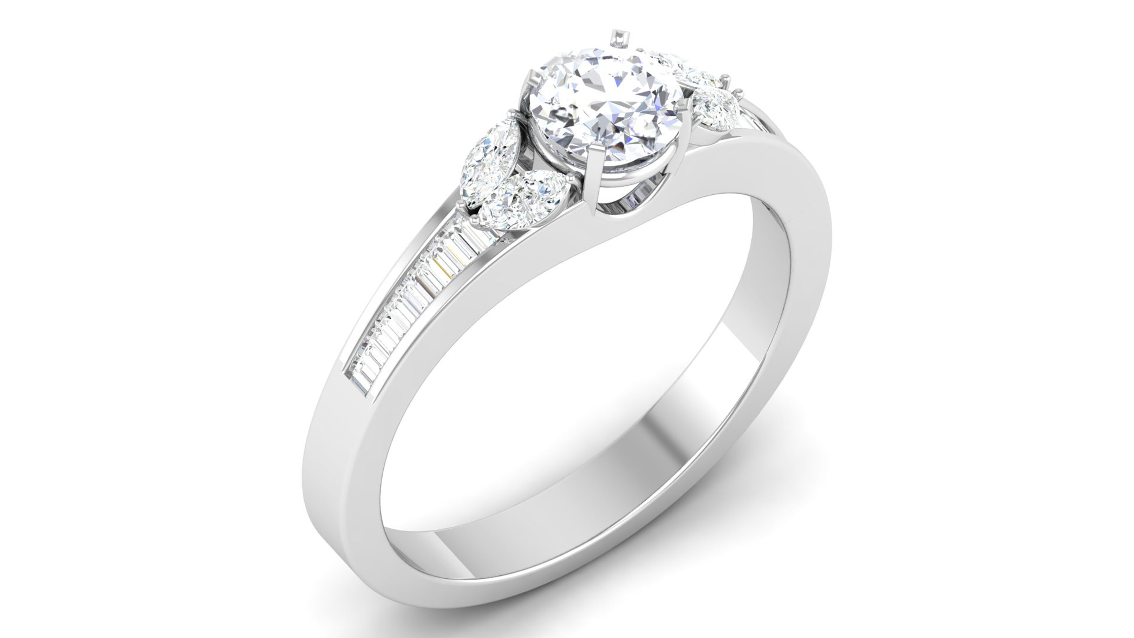 Women Solitaire Ring 3dm render details 3D print model_5