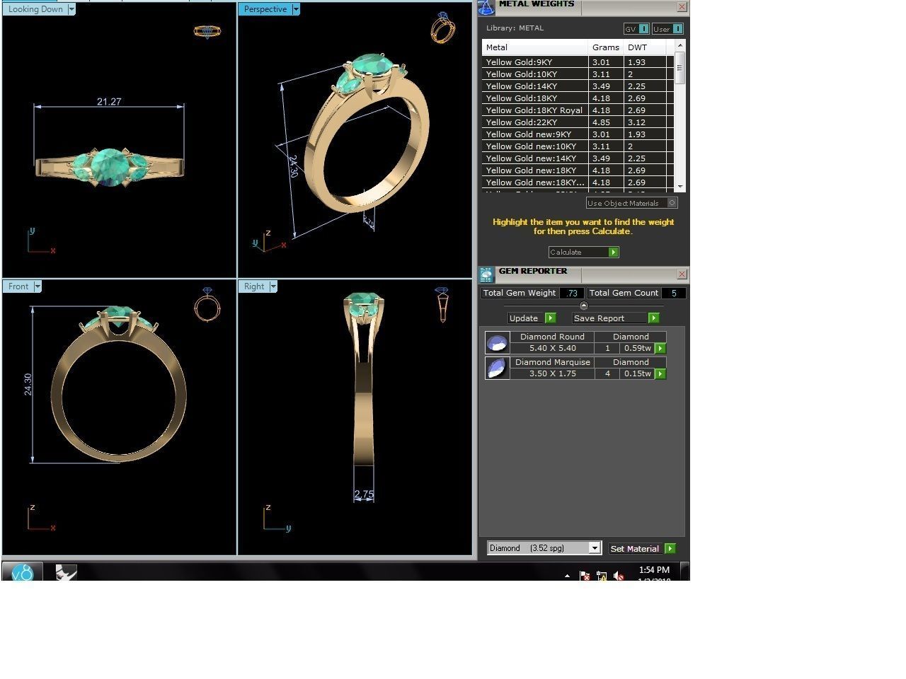 Women Solitaire Ring 3dm render details 3D print model_3