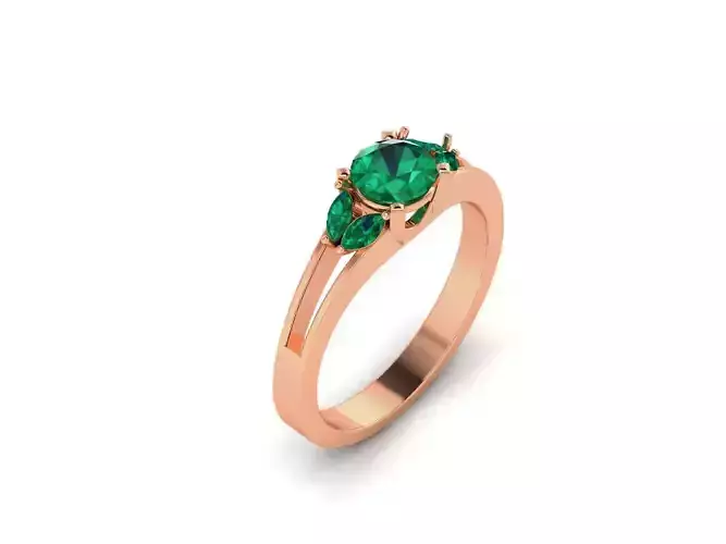 Women Solitaire Ring 3dm render details