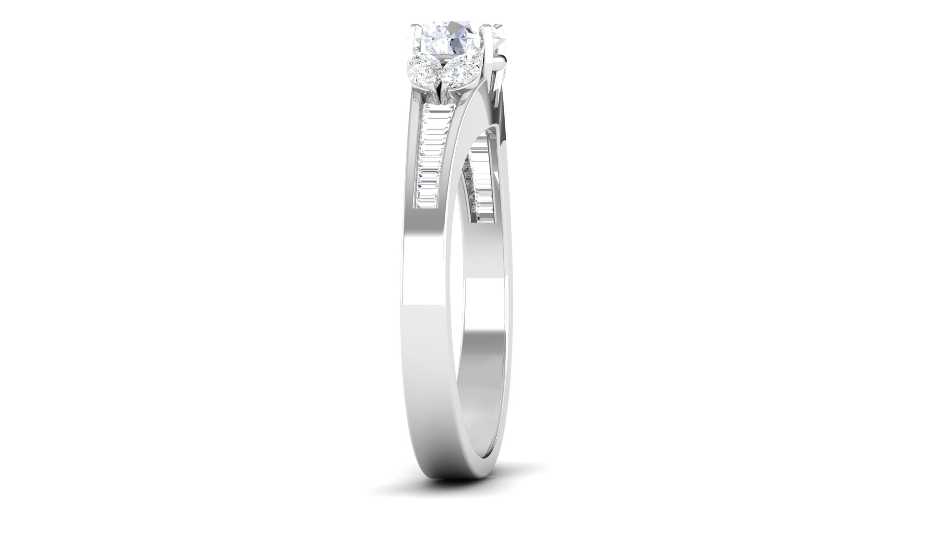 Women Solitaire Ring 3dm render details 3D print model_6