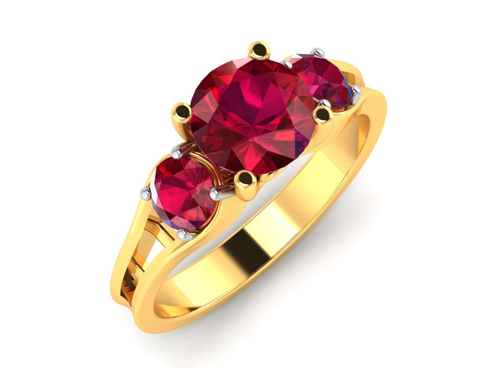 Women Solitaire Ring 3dm render details 3D print model_1