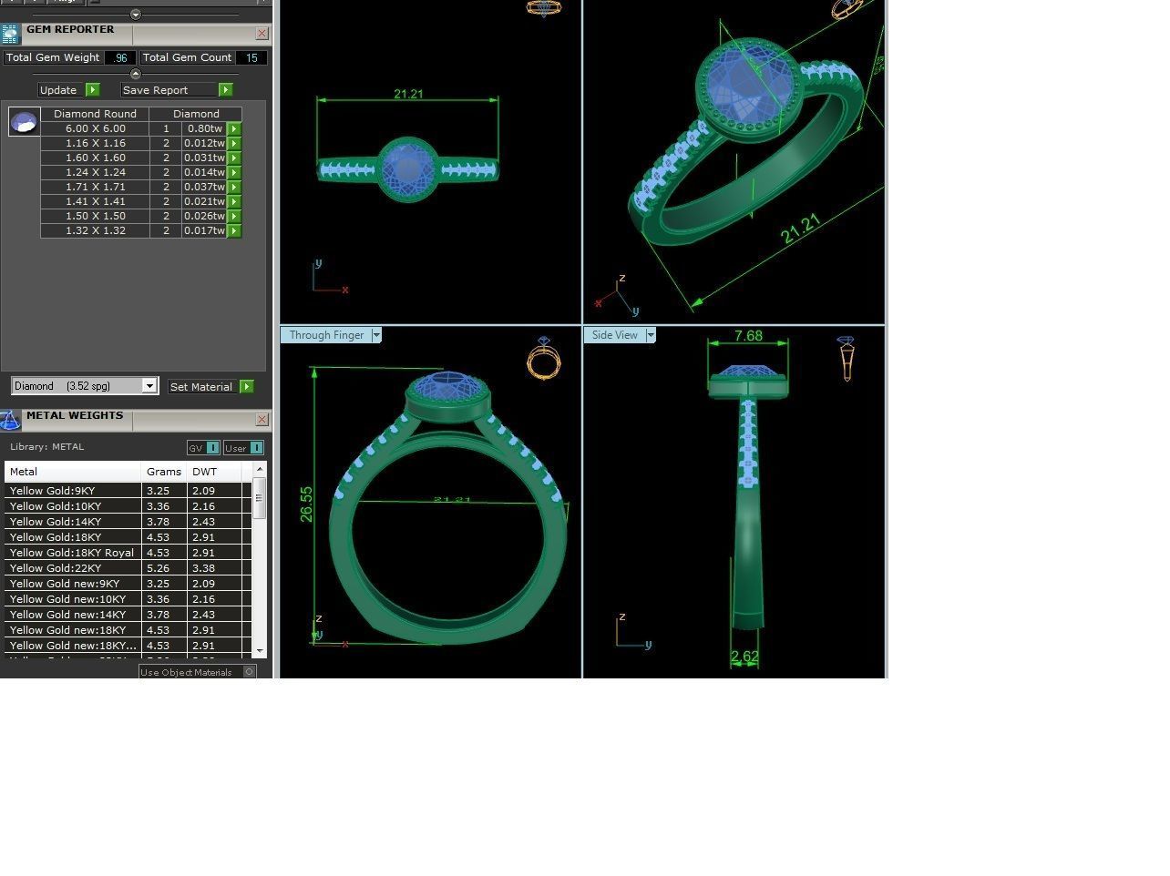 Women Solitaire Ring 3dm render details 3D print model_9