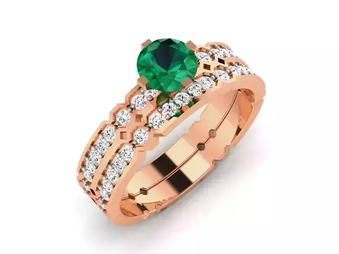 Women Solitaire Ring 3dm render details