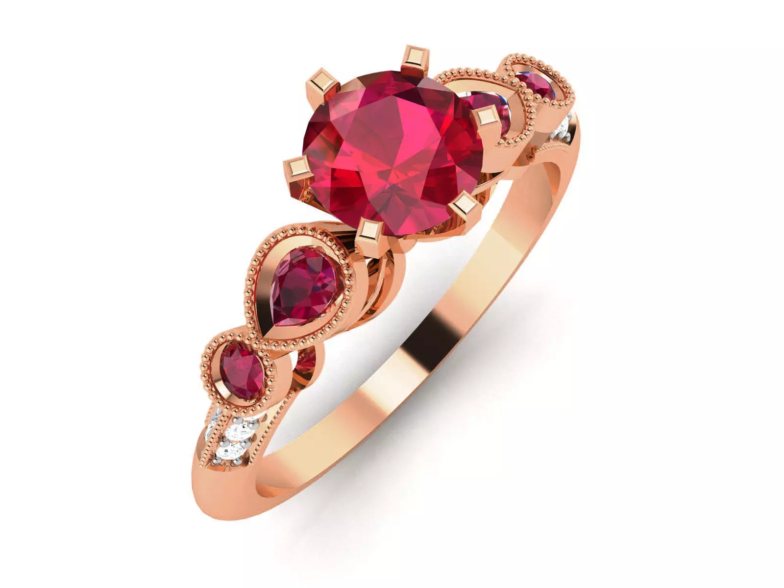 Women Solitaire Ring 3dm render details 3D print model_0