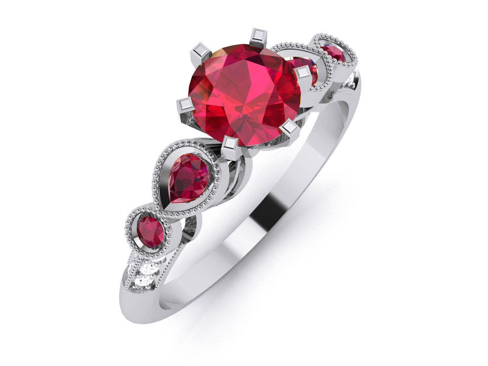 Women Solitaire Ring 3dm render details 3D print model_2