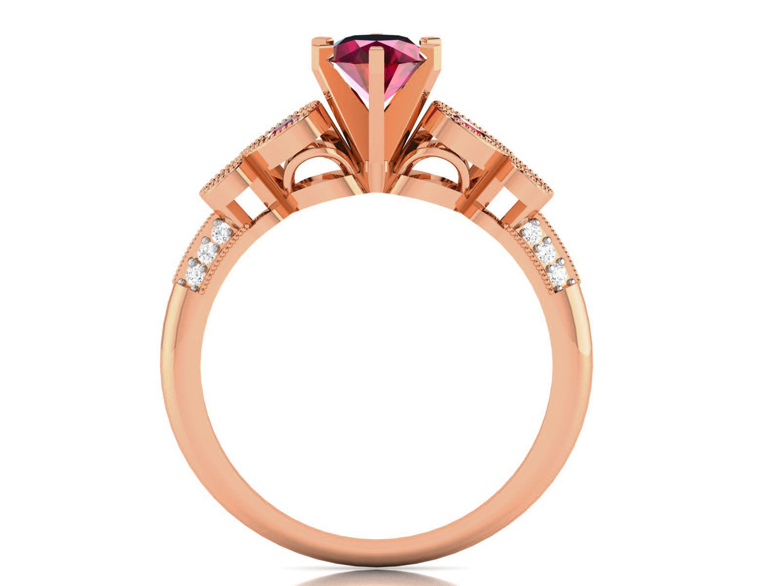Women Solitaire Ring 3dm render details 3D print model_5