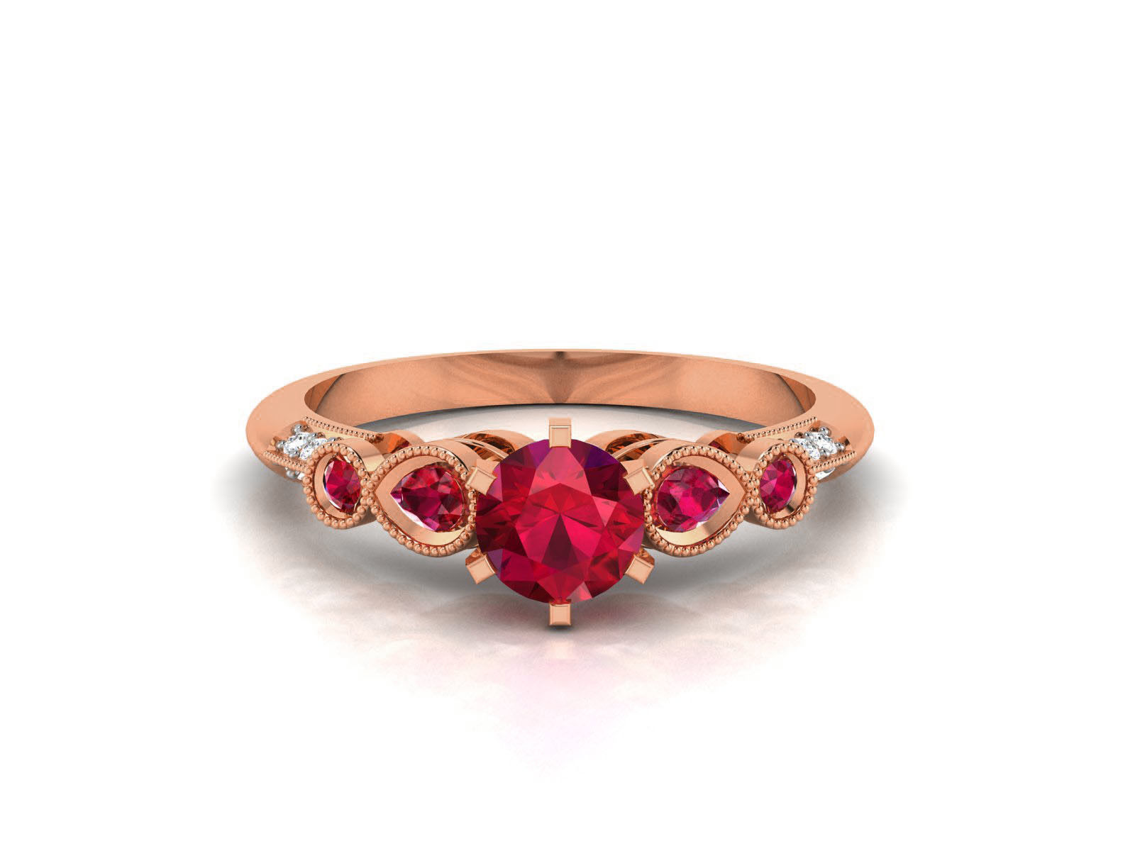 Women Solitaire Ring 3dm render details 3D print model_10